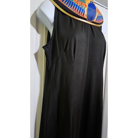 Cleopatra Costume Dress Matte Jersey Maxi Egyptian Collar Halloween Queen Nile L - Picture 3 of 8